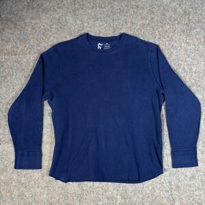 Gap Thermal Shirt Mens XXL Blue Waffle Knit Long Sleeve 598121 Athletic Fit 2007